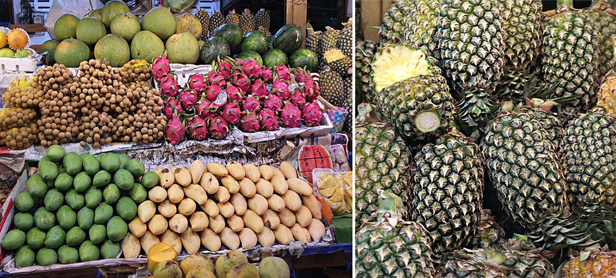 Местные фрукты на улицах Паттайи
